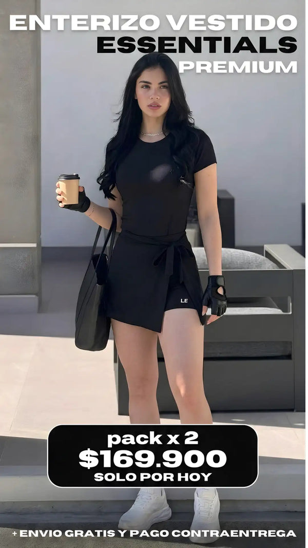 ENTERIZO VESTIDO ESSENTIALS CON MANGAS | LUSIAN REF.1169