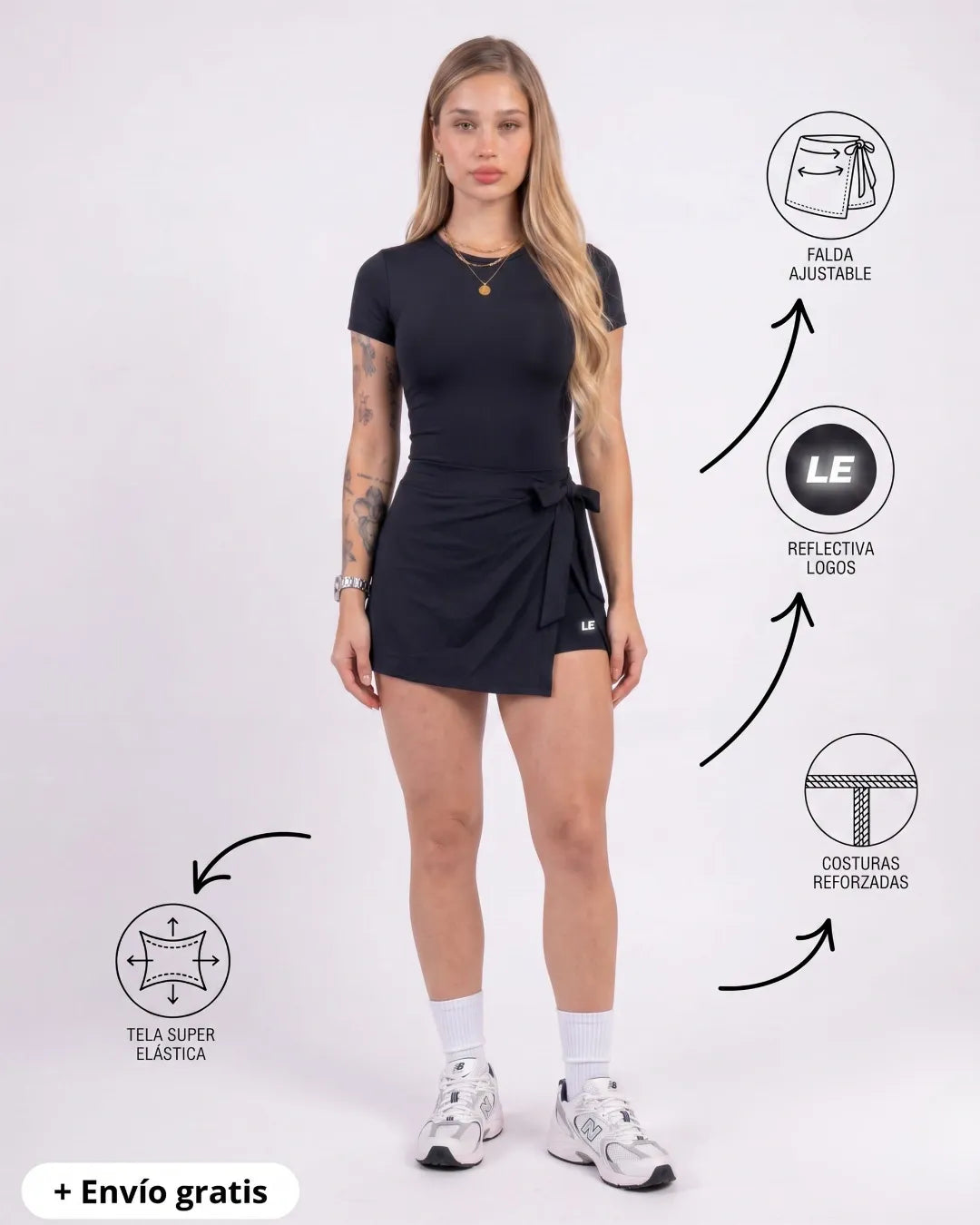 VESTIDO ENTERIZO ESSENTIALS CON MANGAS T.T | LUSIAN