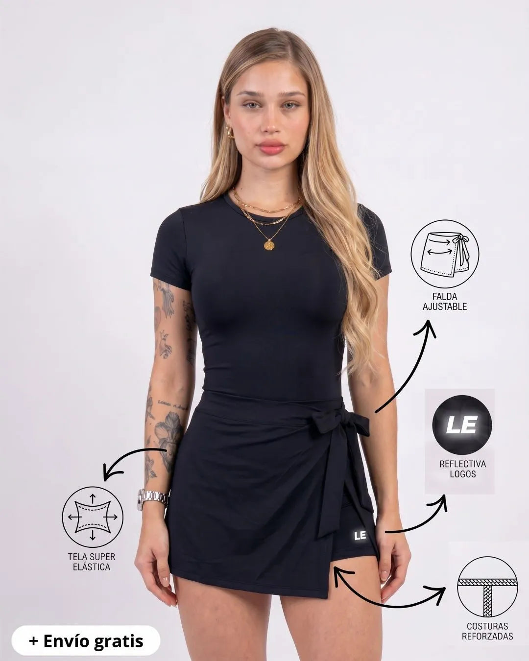 VESTIDO ENTERIZO ESSENTIALS CON MANGAS T.T | LUSIAN
