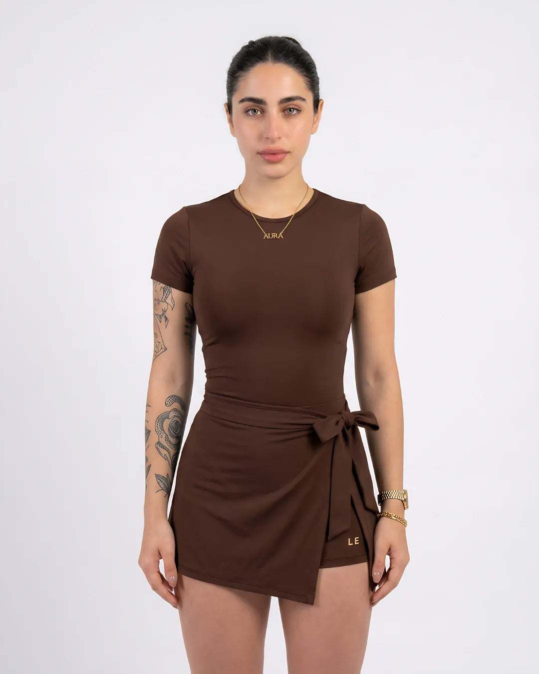 ENTERIZO VESTIDO ESSENTIALS CON MANGAS | LUSIAN REF.1169